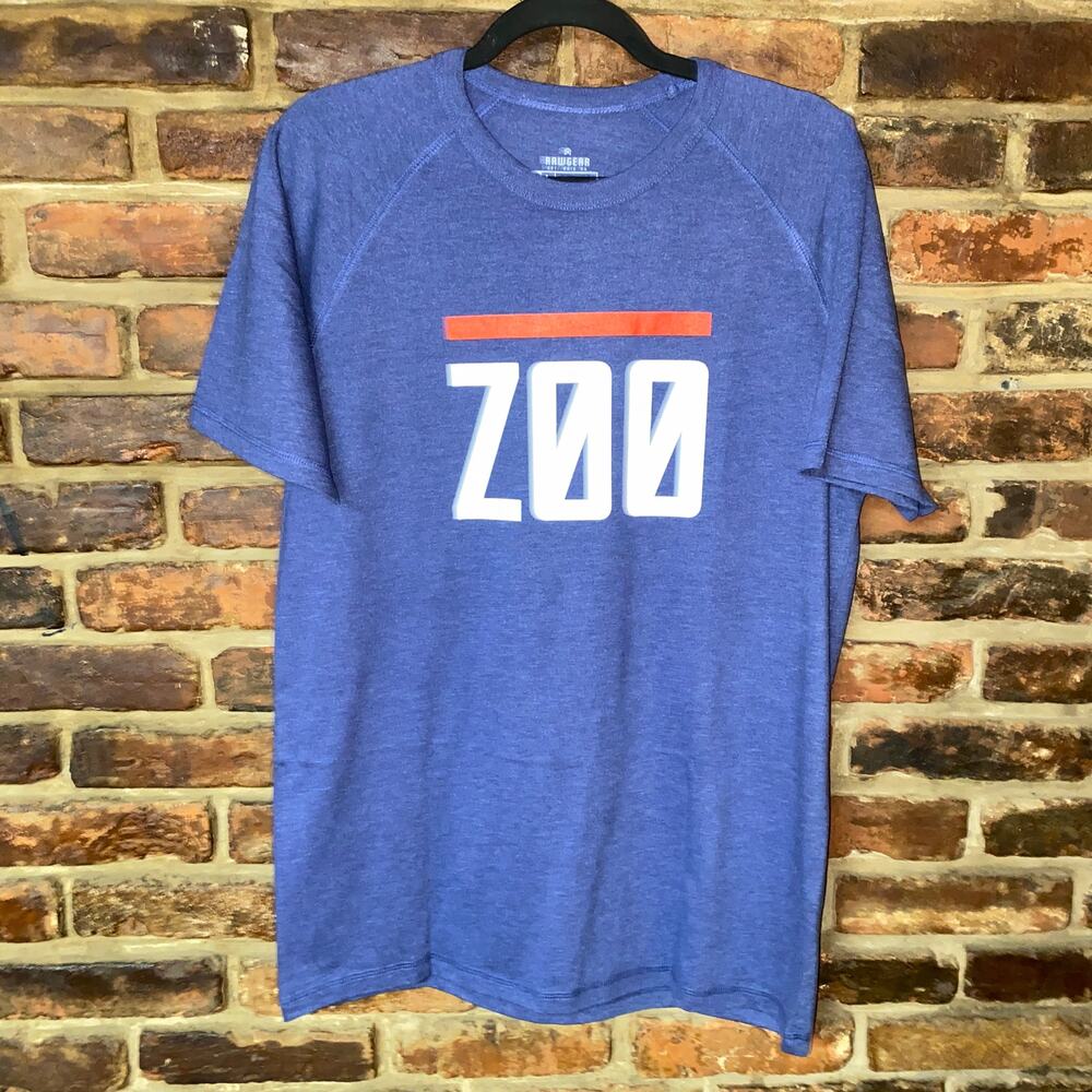 NWOT RawGear Blue Zoo Culture Graphic Short Sleeve T-Shirt Men's Size Large